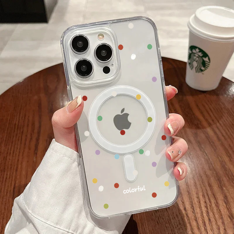 Phone Cases Magsafe - INS Korean Creative Colored Wave Dots