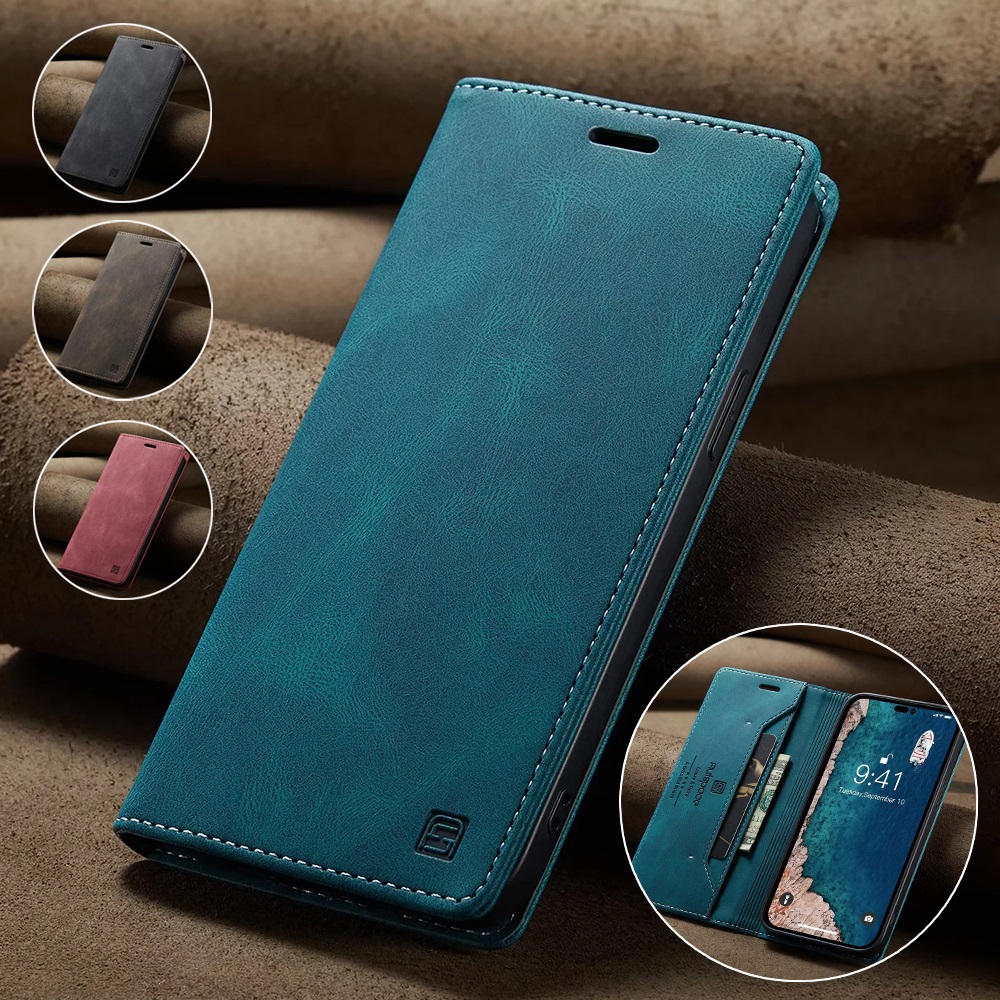 Leather Folio Wallet Case - Leather Cases for iPhone 14 13