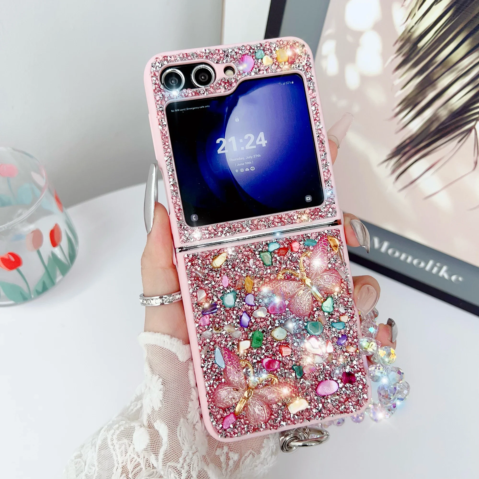 Phone Cases With Loop - Luxury Glitter Phone Case For Samsung