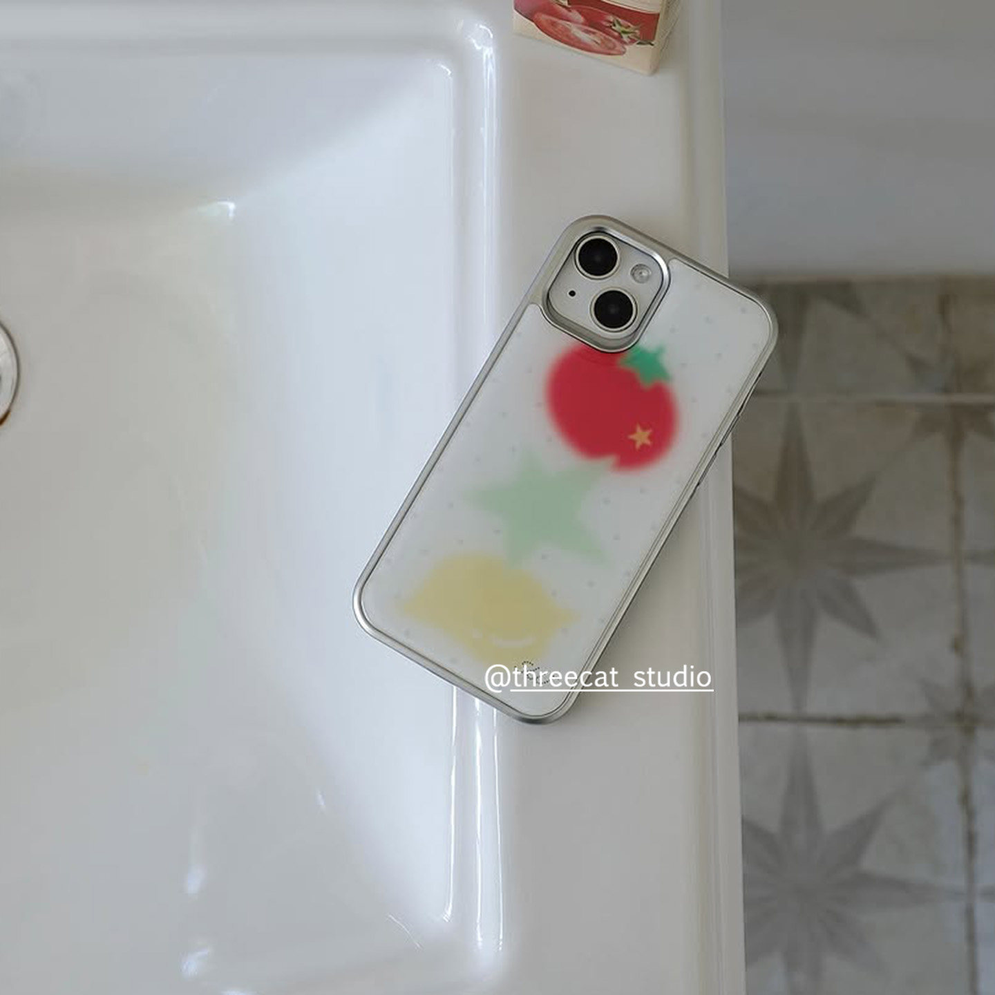Phone Cases Brown - Korean Halation Tomato Lemon Star Electroplated