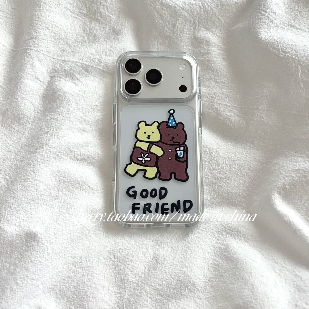 Phone Cases Brown - Korean Ins Cute Yellow & Brown