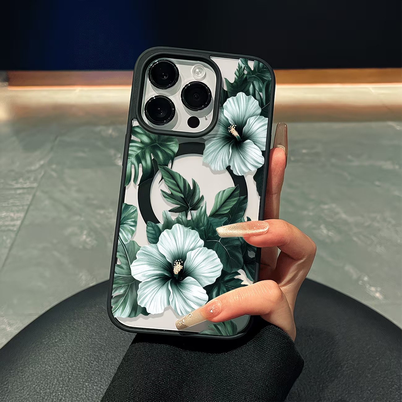 Phone Cases Magsafe - Green Floral Print Phone Case For
