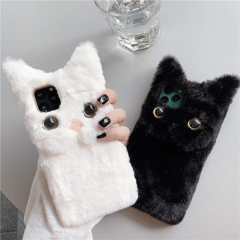 3D Cute Cartoon Cat Furry Plus - Phone Cases Iphone 12 review and price
