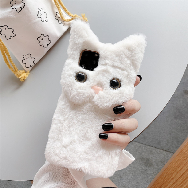 3D Cute Cartoon Cat Furry Plus - Phone Cases Iphone 12 review and price