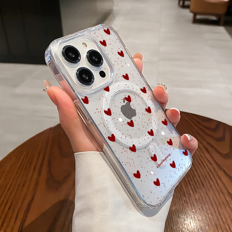 INS Red Love Heart Sexy Transp - Phone Cases Magsafe review and price