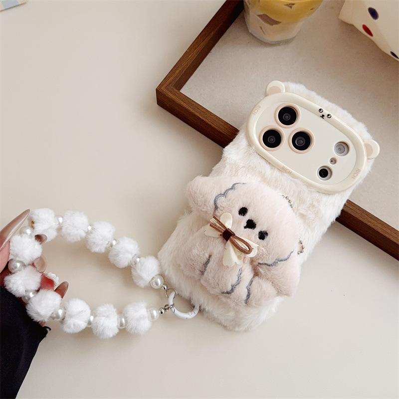 3D Cartoon Bowknot Puppy Warm  - Phone Cases Iphone 12 review and price