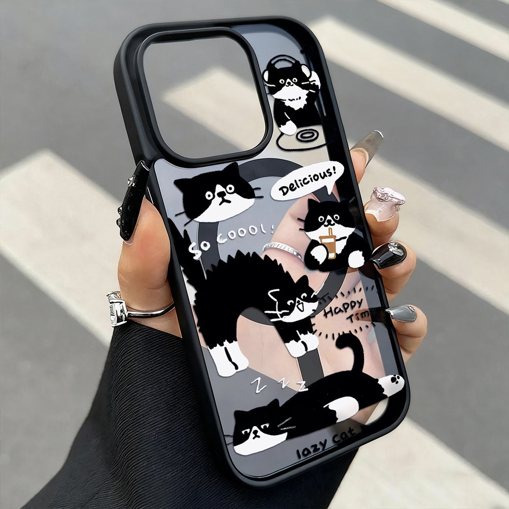 Funny Black Cat Wireless Charg - Phone Cases Magsafe review and price