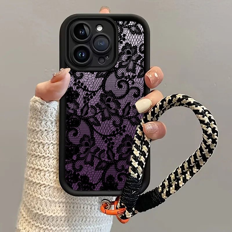 Black Purple Lace Hang Strap P - Phone Cases With Loop review and price