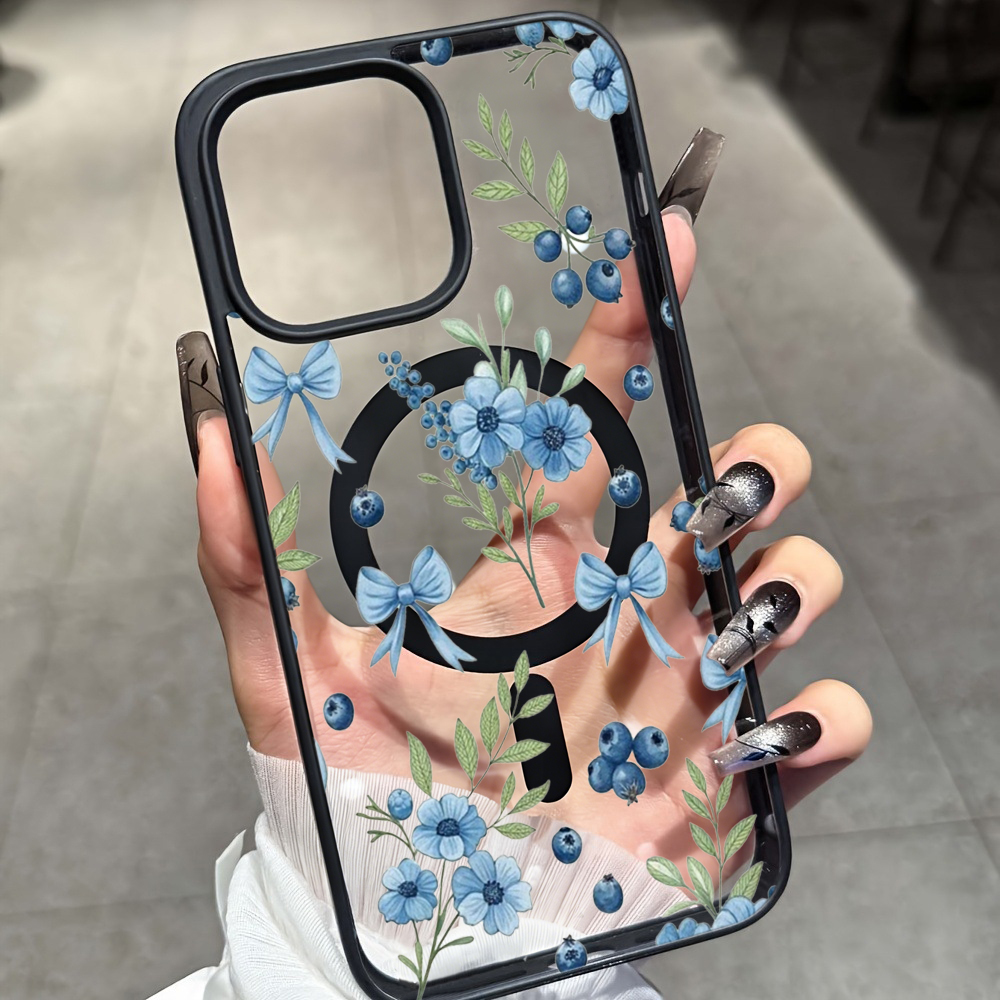 Blueberry Floral Clear Case  F - Phone Cases Magsafe review and price