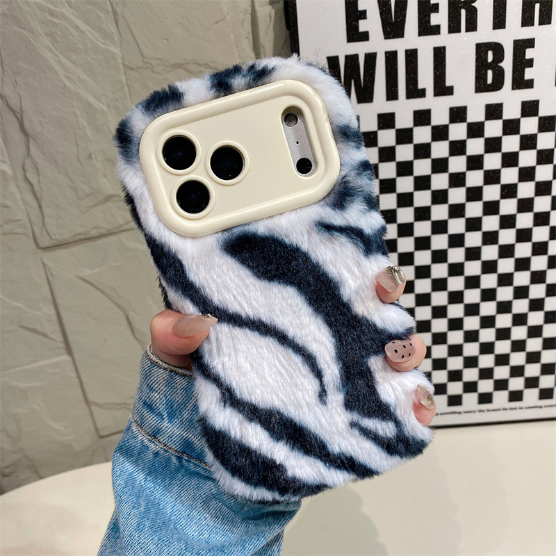 Luxury Zebra Pattern Fluffy Pl - Phone Cases Iphone 12 review and price