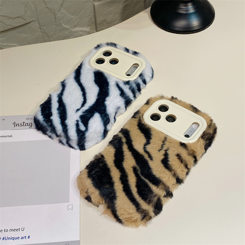 Luxury Zebra Pattern Fluffy Pl - Phone Cases Iphone 12 review and price