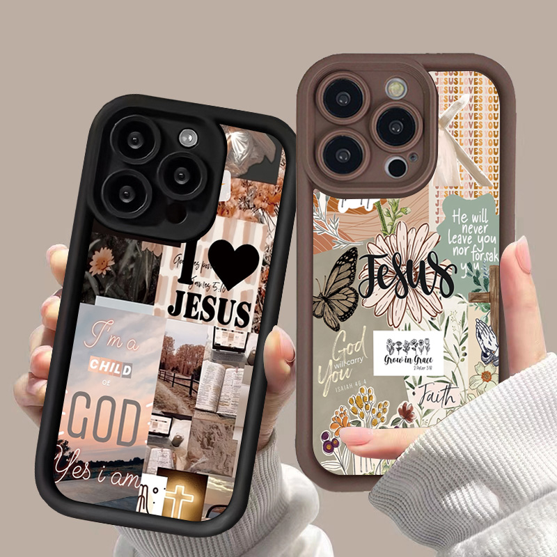 Jesus Collage Pattern Thick Sh - Phone Cases Arc review and price