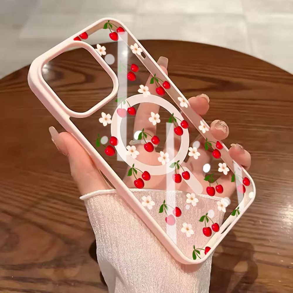 Cute Cherry Fruit Clear Case F - Phone Cases Magsafe review and price