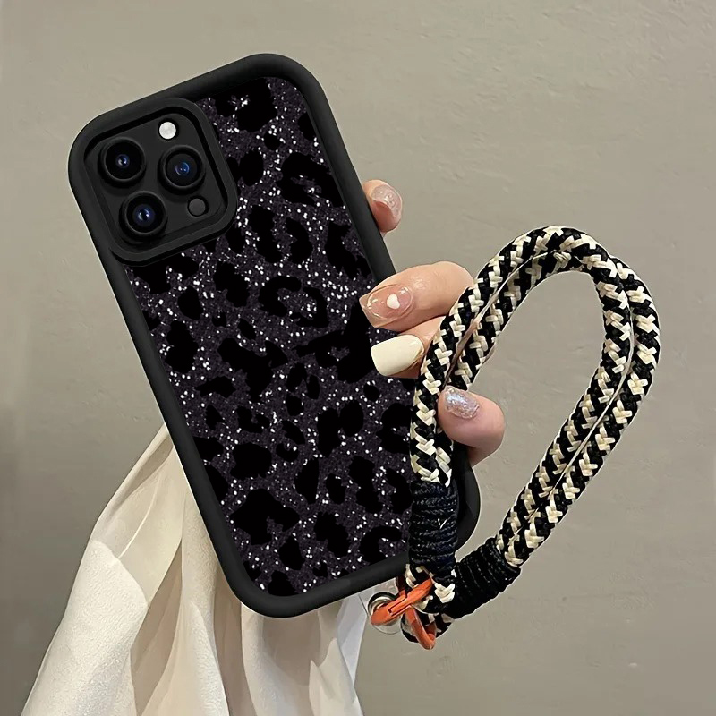 Black Spotted Leopard Hang Str - Phone Cases With Loop review and price