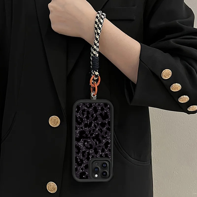 Black Spotted Leopard Hang Str - Phone Cases With Loop review and price