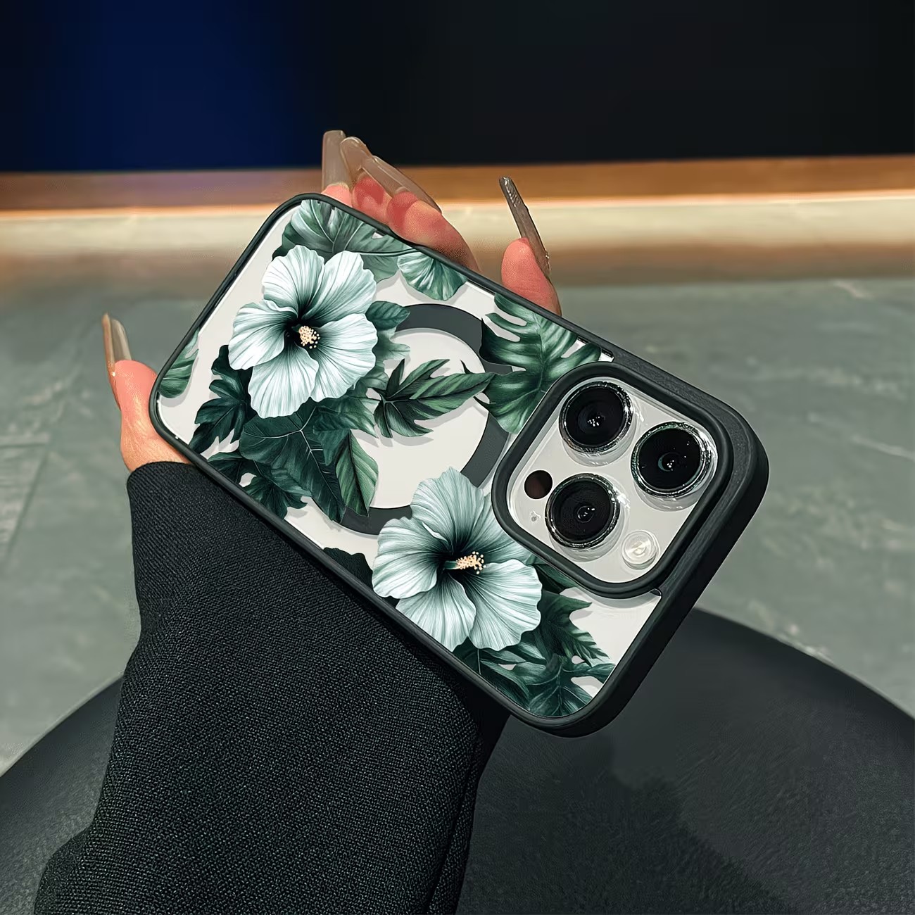 Green Floral Print Phone Case  - Phone Cases Magsafe review and price