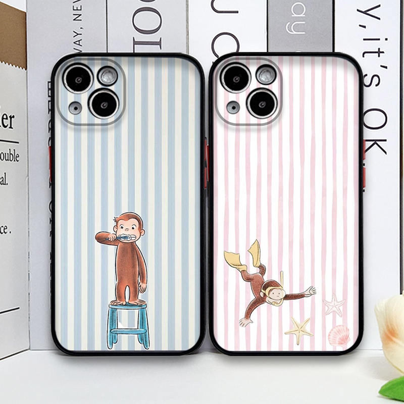 Cartoon Striped Monkey Holding - Phone Cases Iphone 12 review and price